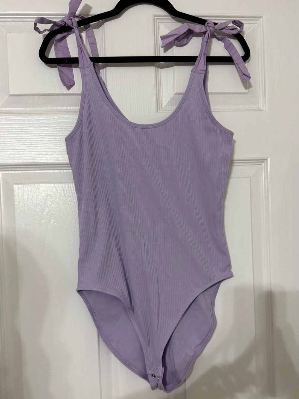 Old Navy Lilac Ribbed Tie-Shoulder One-Piece